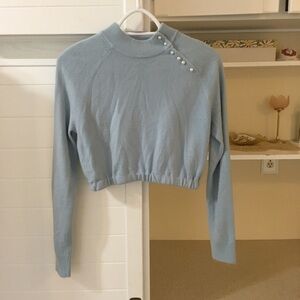 Vintage Powder Blue Crop Sweater